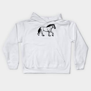 Horse line art Kids Hoodie